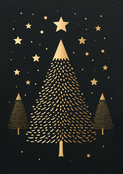 Sapin dor&eacute; minimalist sous un ciel &eacute;toil&eacute;